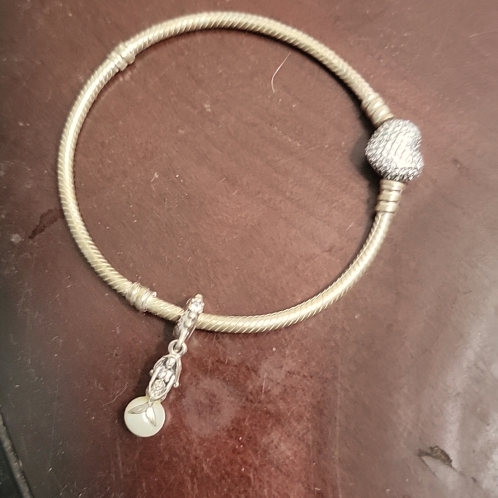 Authentic pandora bracelet with mermaid ariel charm